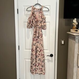 JOA floral off shoulder dress